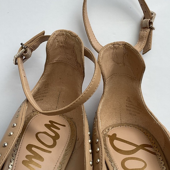 Sam Edelman Tan Leather Studded Heels Helen Size 9.5 - Picture 10 of 15